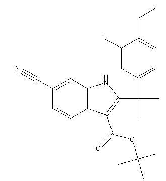 6-氰基-2-[1-(4-乙基-3-碘苯基)-1-甲基乙基]-1H-吲哚-3-羧酸叔丁酯